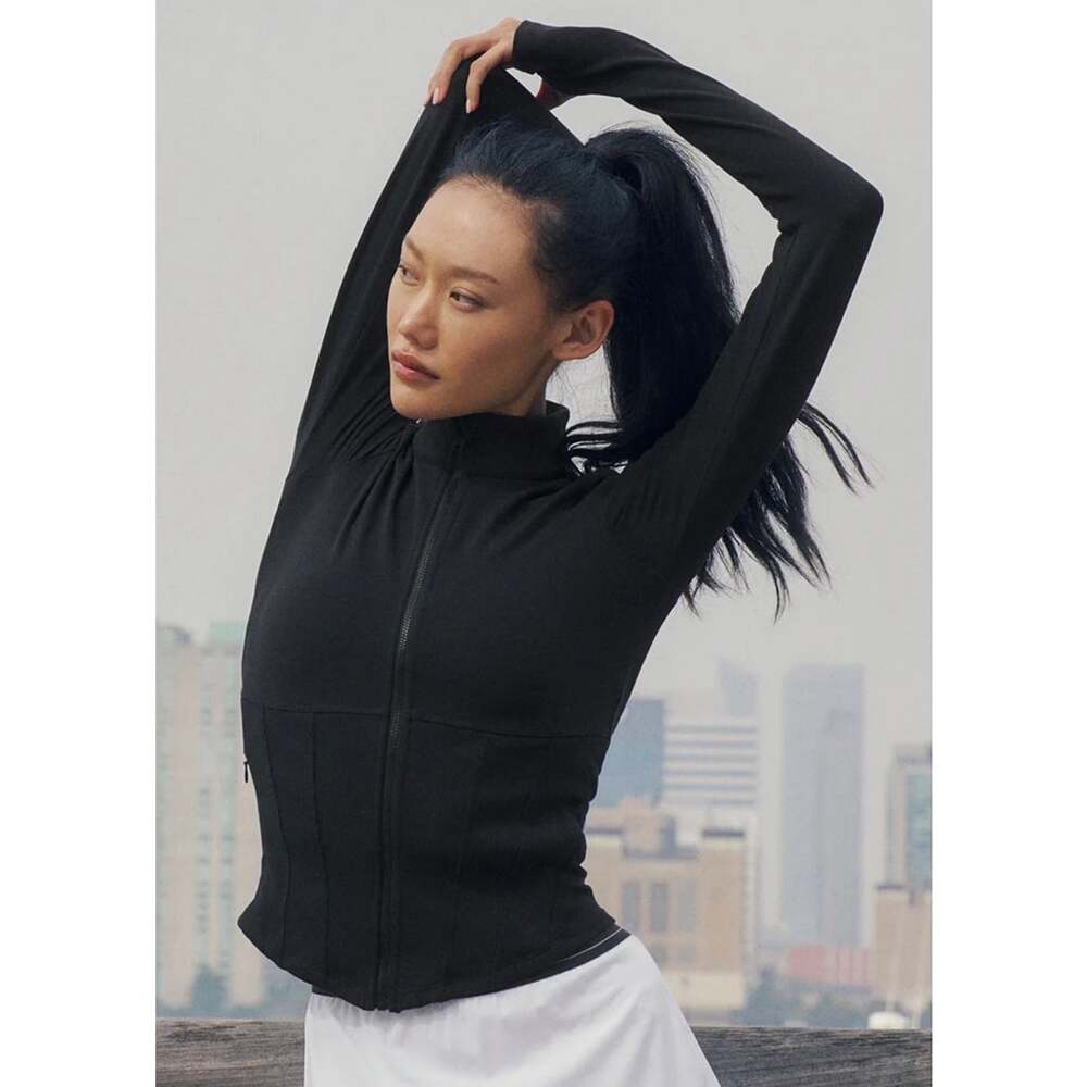 ALO Yoga Airbrush Corset Full Zip Jacket Black Size Small S Corset Athleisure